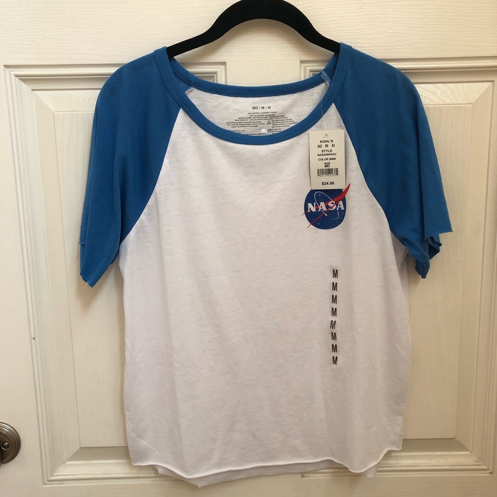NWT NASA s/s baseball raglan tee !
